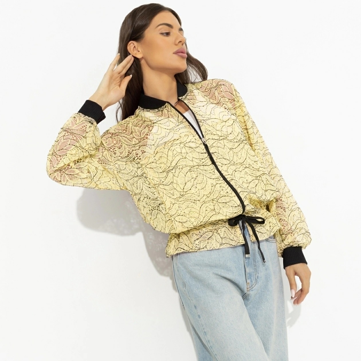 Бомбер кружевной жёлтого цвета Charutti(фото4)