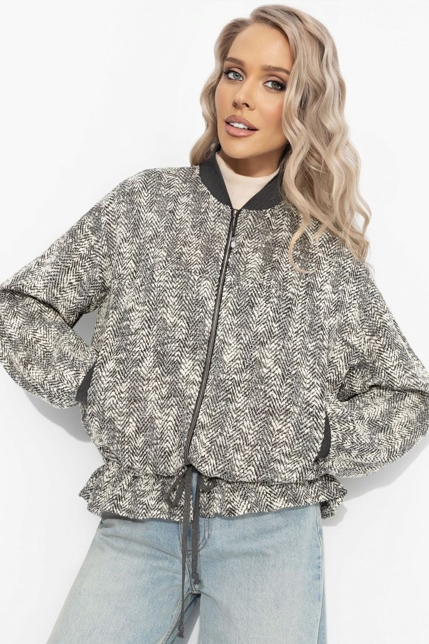 Бомбер серый на кулиске Charutti