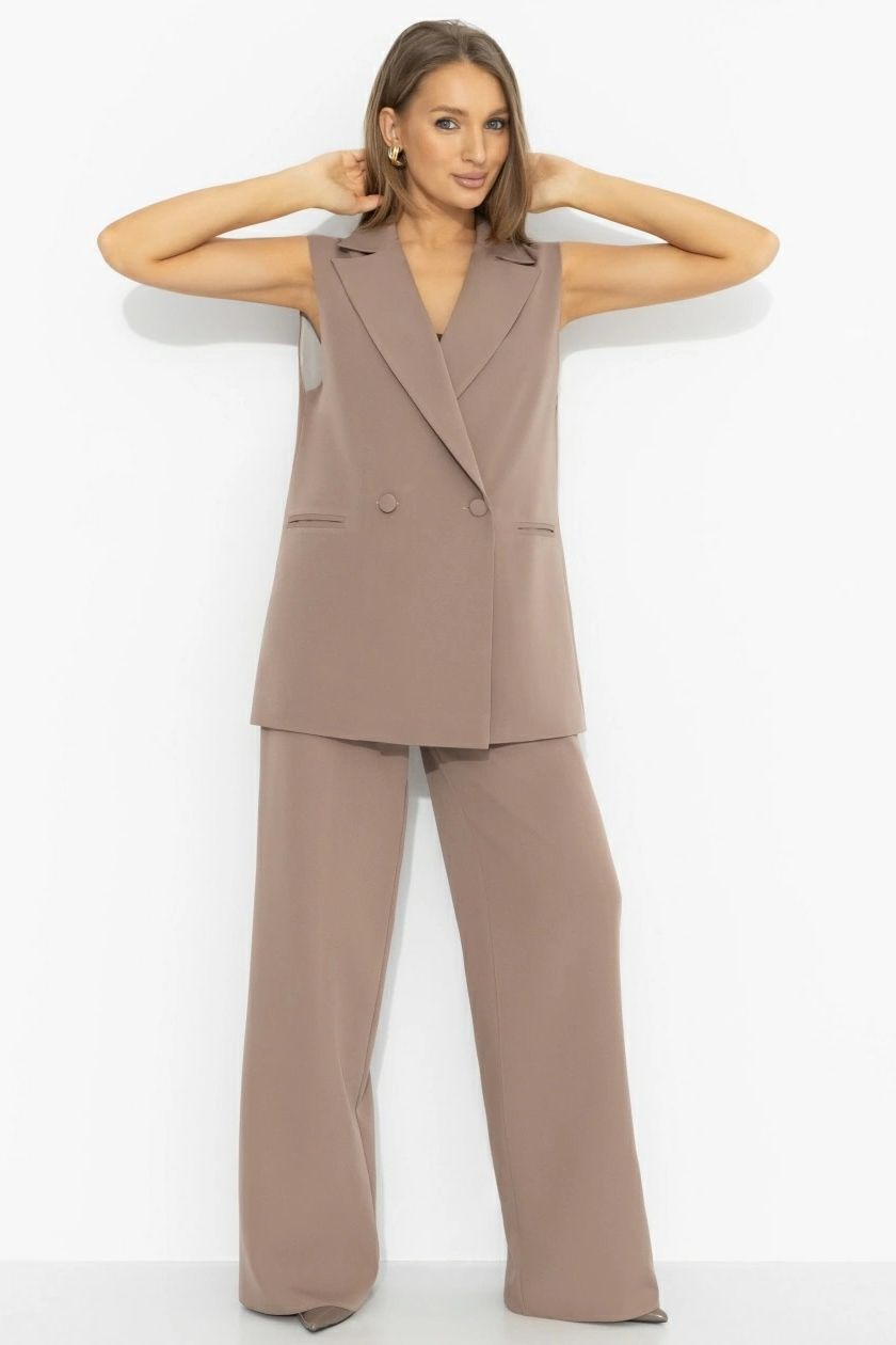 Костюм-двойка бежевый брючный Charutti(фото5)