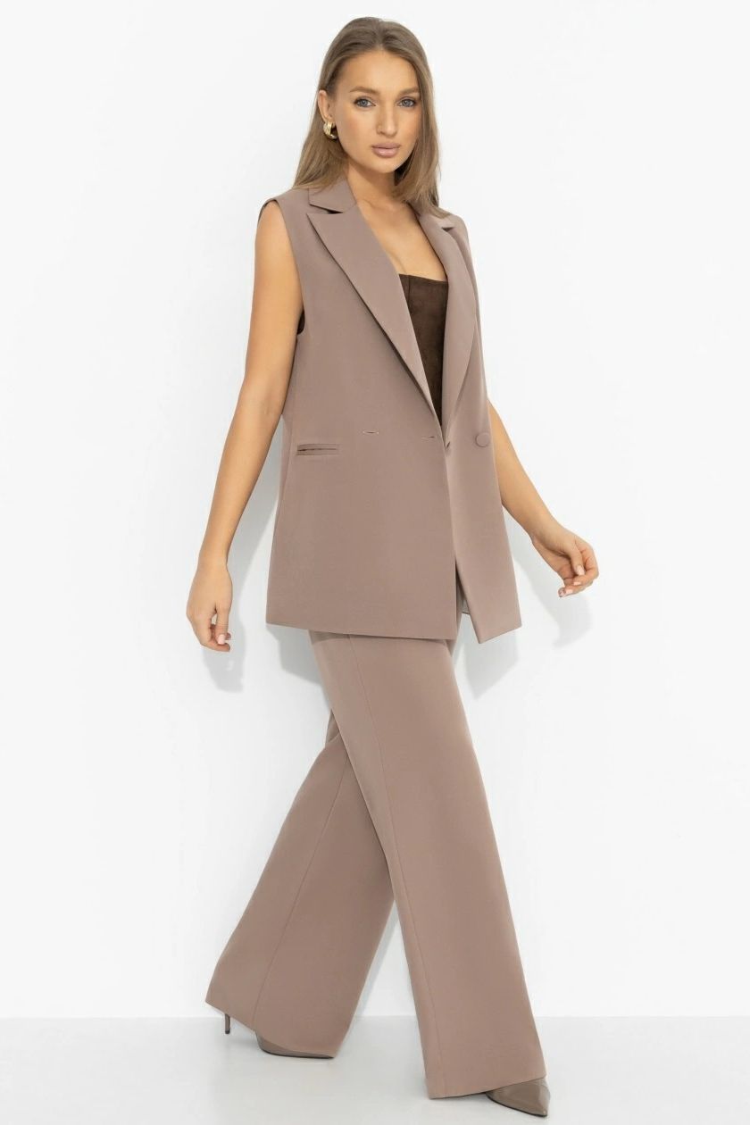 Костюм-двойка бежевый брючный Charutti(фото7)