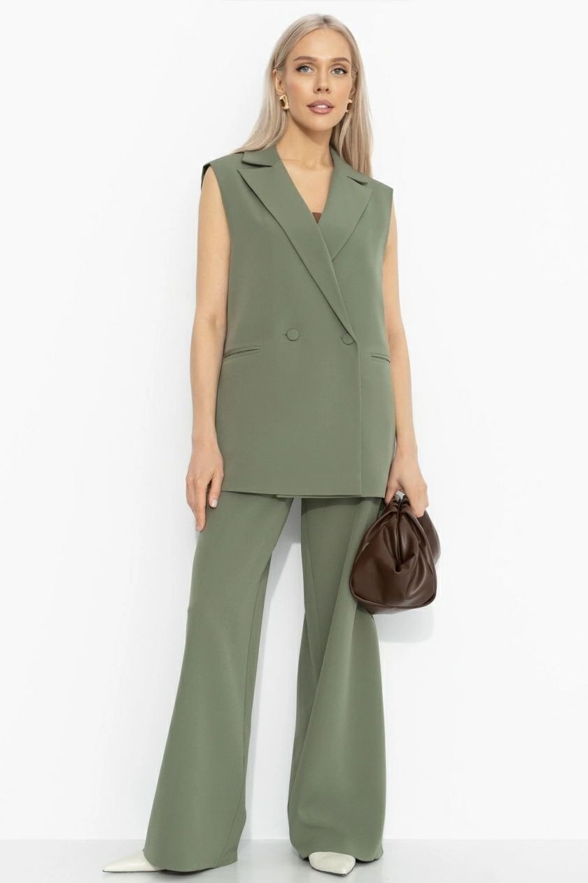 Костюм-двойка брючный в цвете хаки Charutti