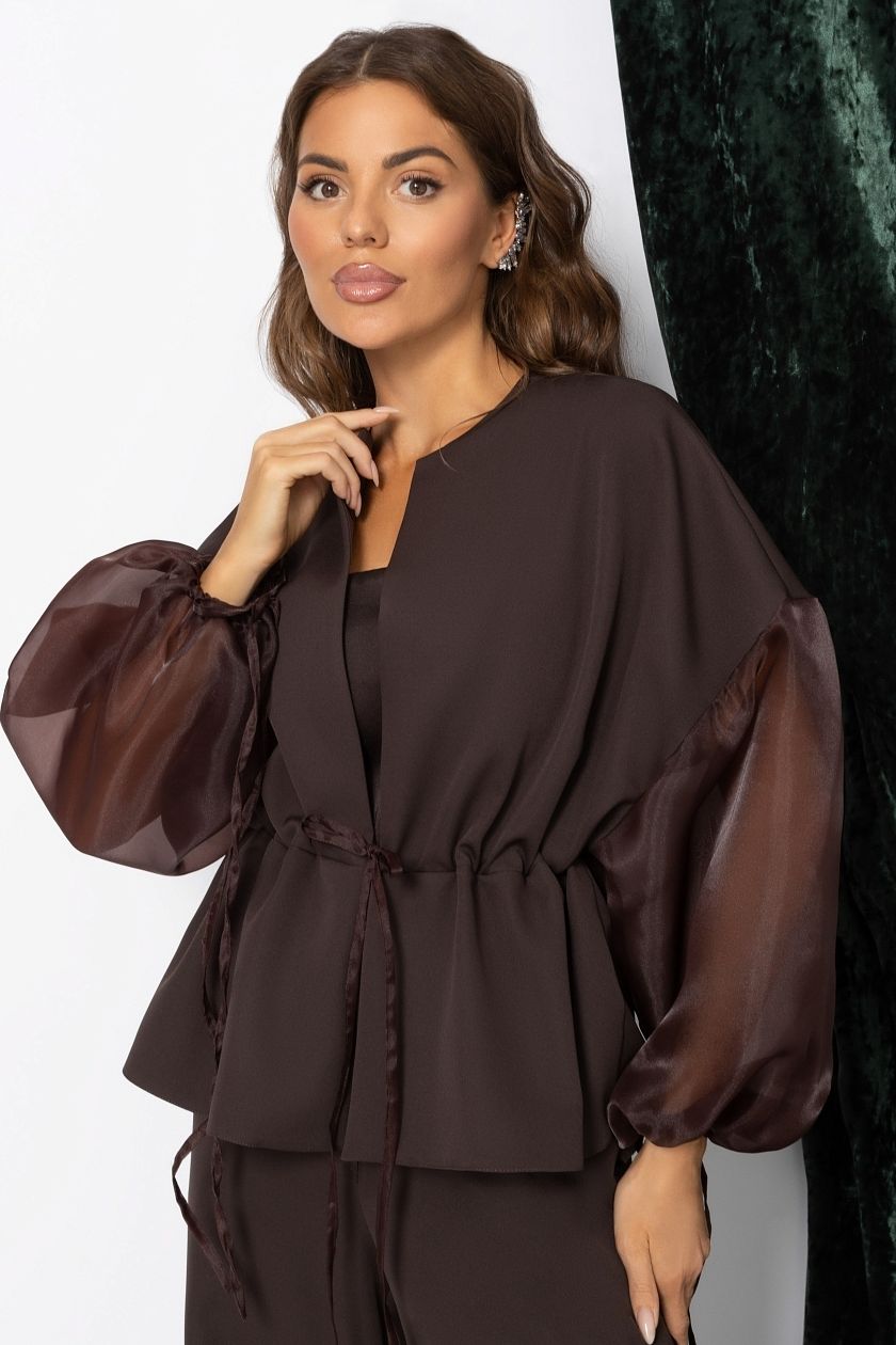 Костюм-двойка коричневый с брюками Charutti(фото3)