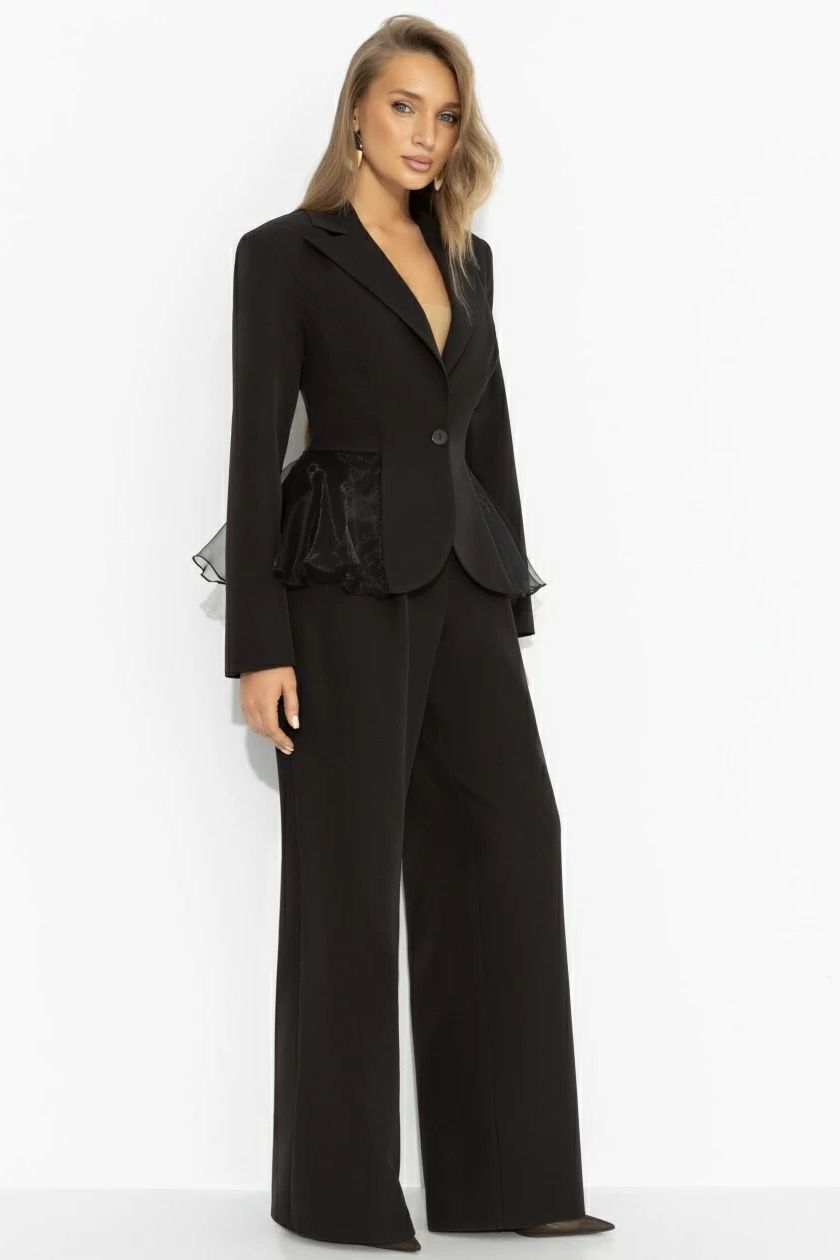 Костюм-двойка чёрный с брюками Charutti