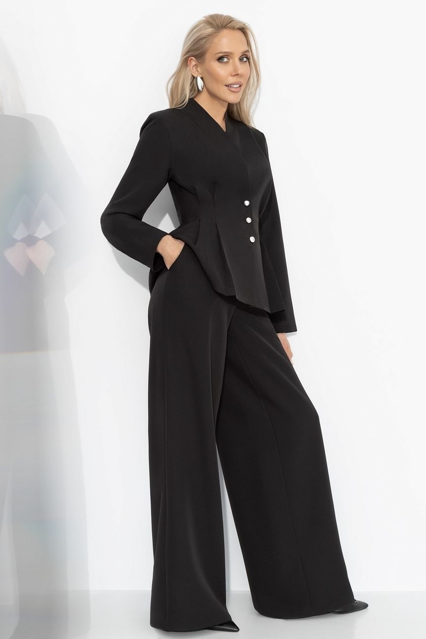 Костюм-двойка чёрный с брюками Charutti(фото2)