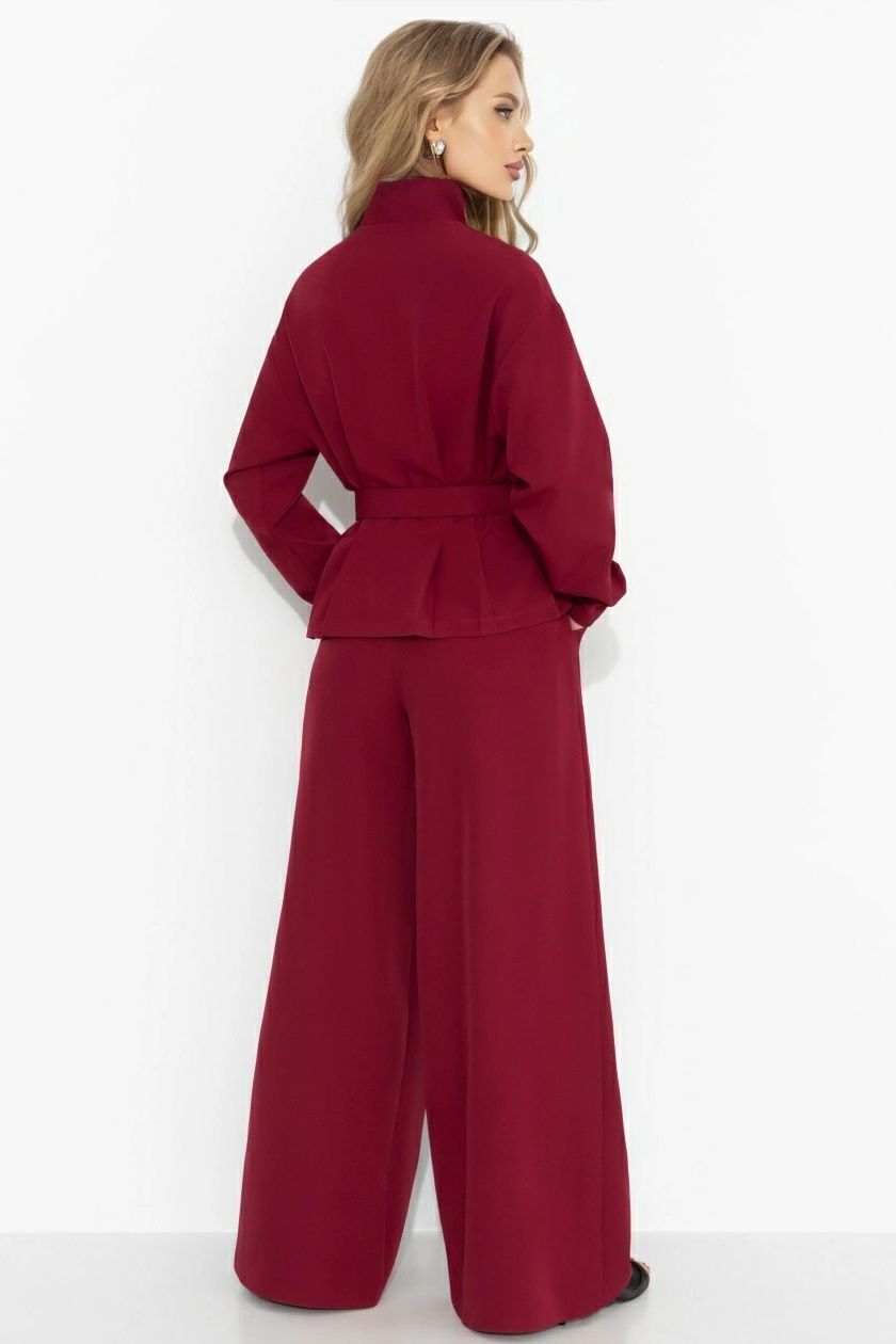 Костюм брючный бордовый спорт-шик Charutti(фото5)