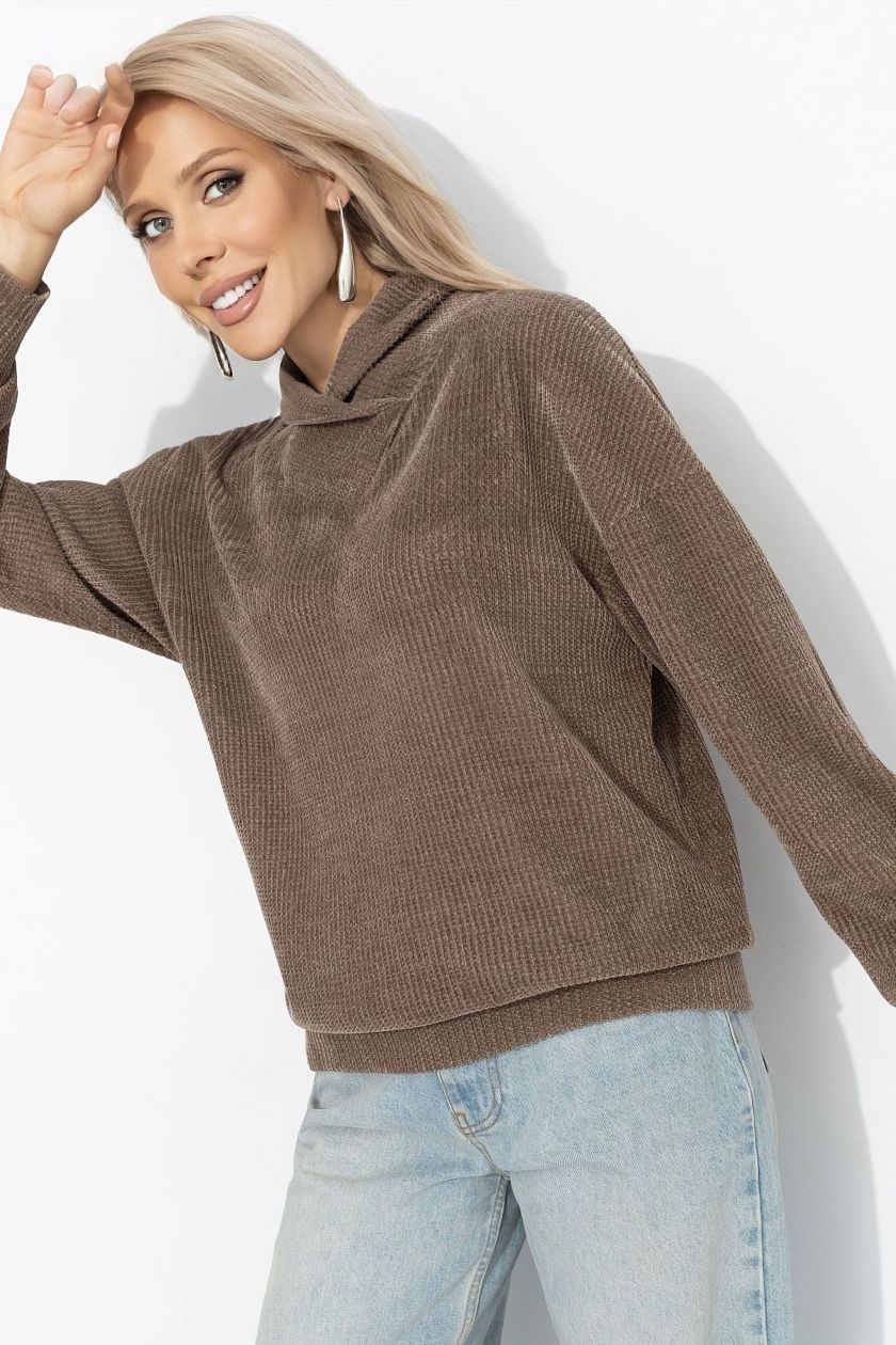 Джемпер коричневый из мягкого трикотажа Charutti(фото6)