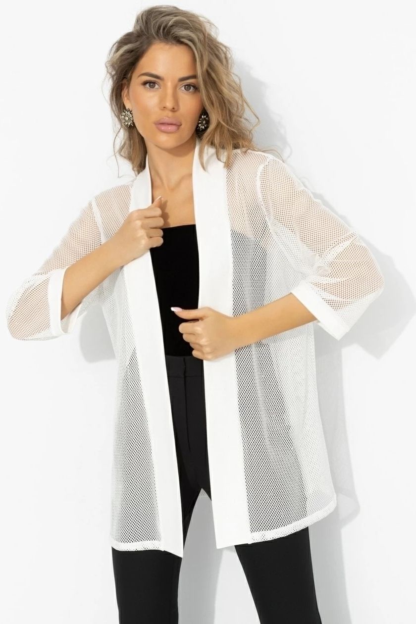 Кардиган белый оригинальный из сетки Charutti(фото7)