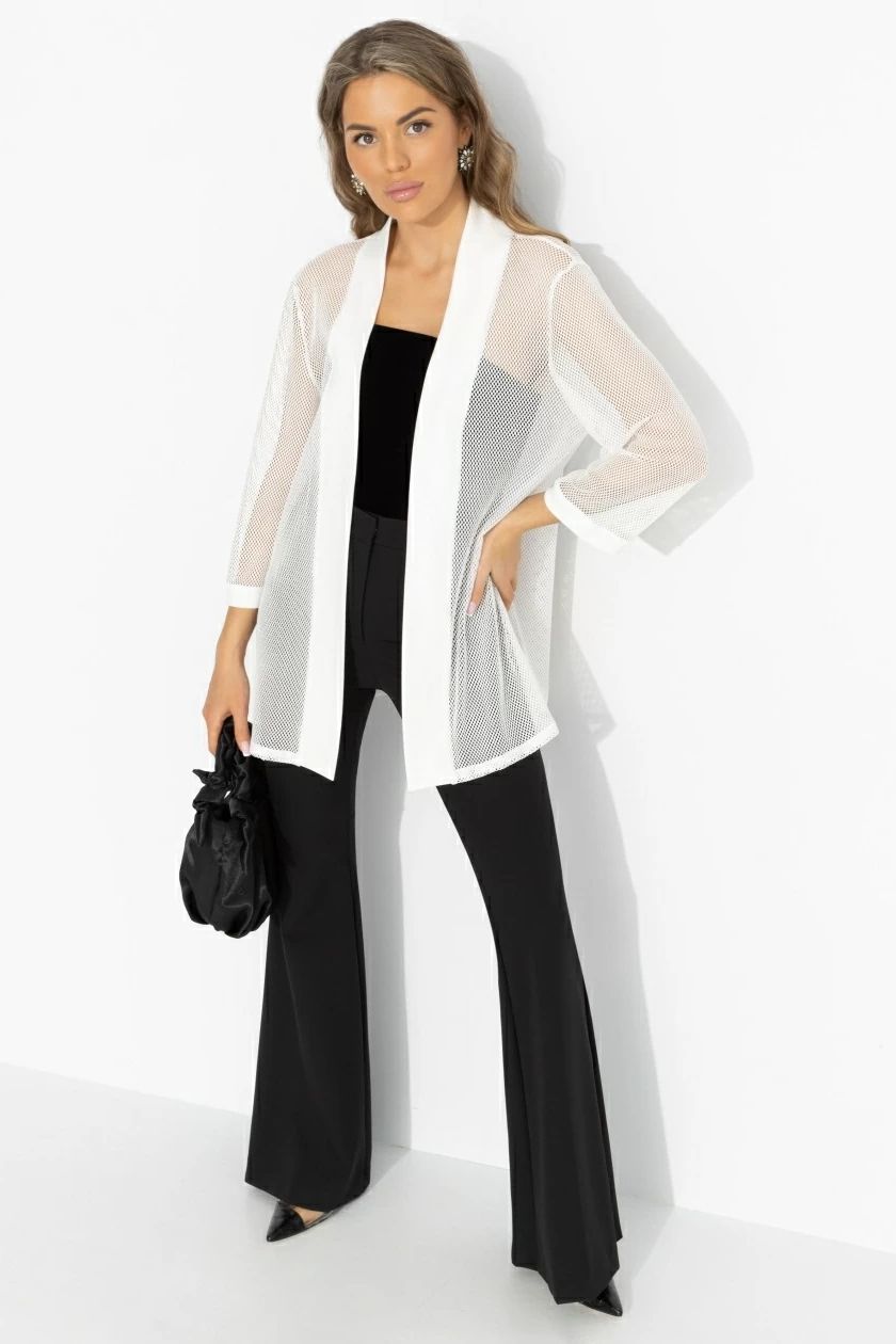 Кардиган белый оригинальный из сетки Charutti(фото2)