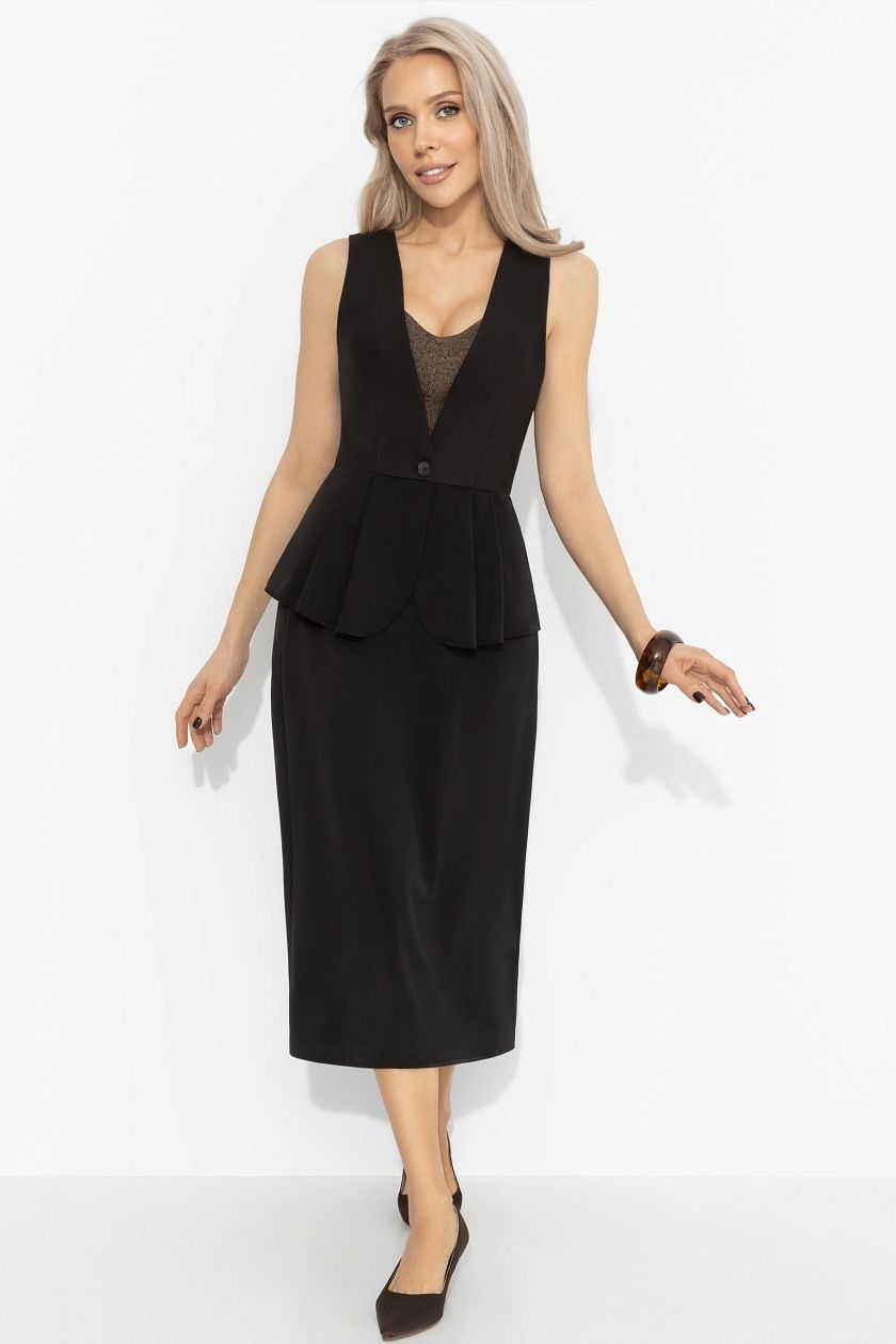 Костюм-двойка с юбкой в чёрном цвете Charutti