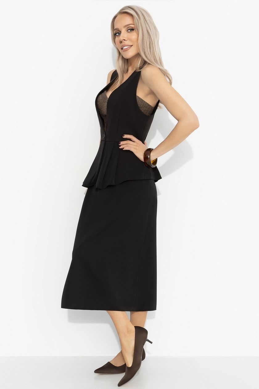 Костюм-двойка с юбкой в чёрном цвете Charutti(фото9)