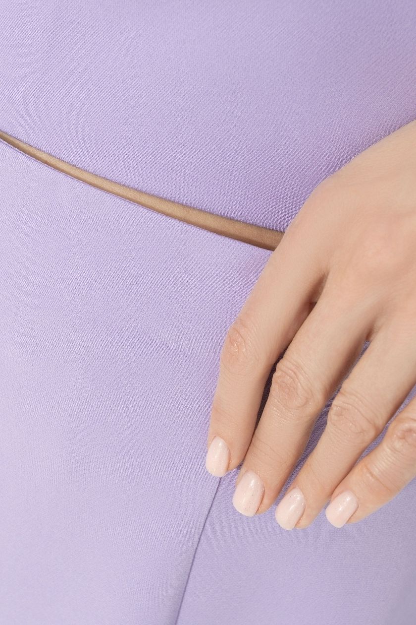 Костюм сиреневый с юбкой и со съёмной розой Charutti(фото5)