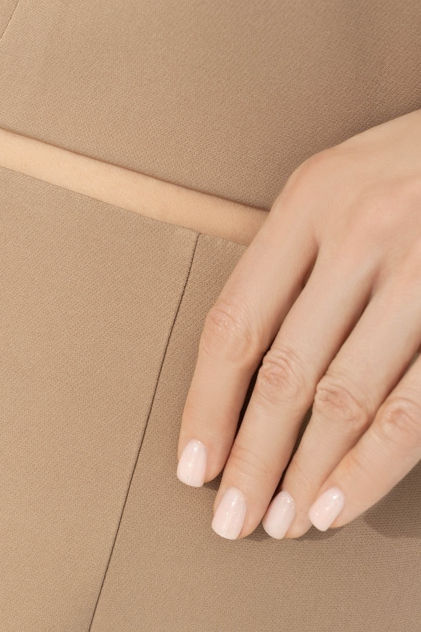 Костюм бежевый с юбкой и со съёмной розой Charutti(фото5)