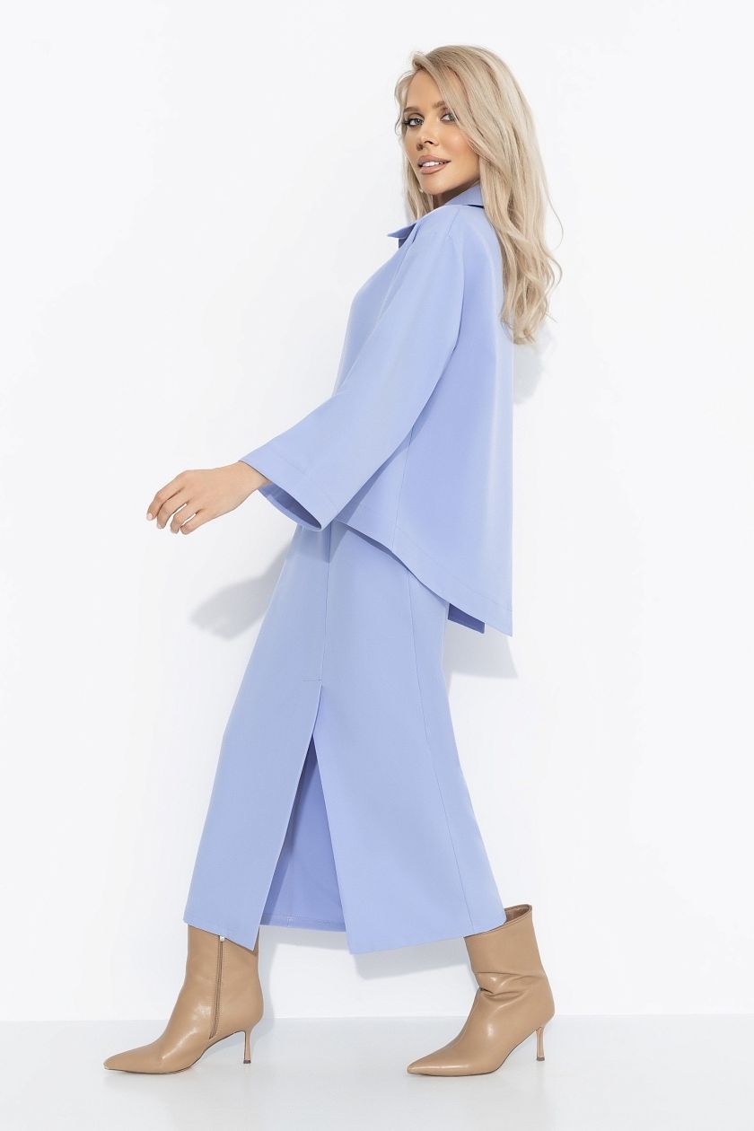 Костюм голубой с юбкой и со съёмной розой Charutti(фото7)