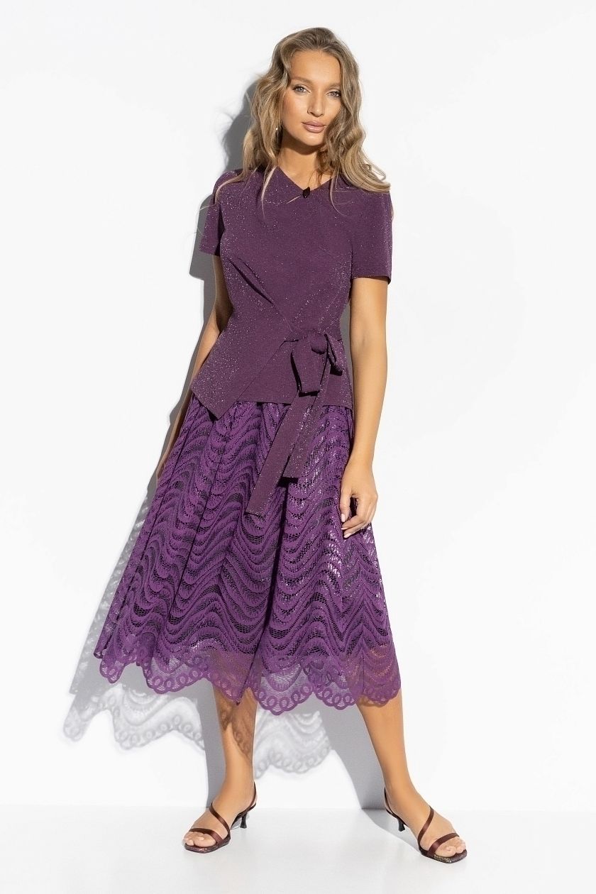 Костюм фиолетовый с юбкой нарядный Charutti(фото8)