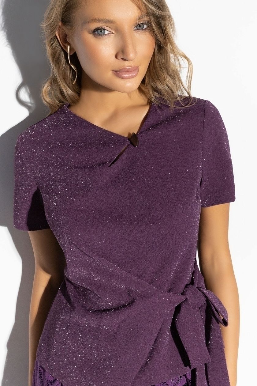 Костюм фиолетовый с юбкой нарядный Charutti(фото3)