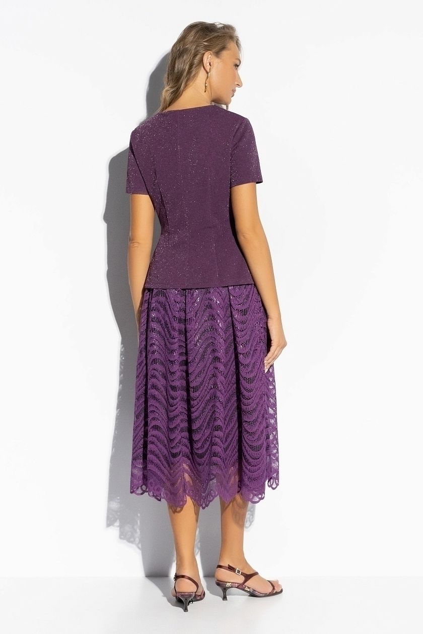 Костюм фиолетовый с юбкой нарядный Charutti(фото9)