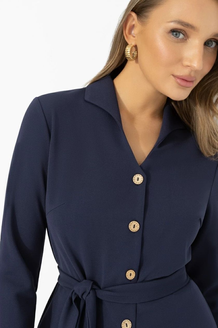 Костюм синий с юбкой трикотажный Charutti(фото3)