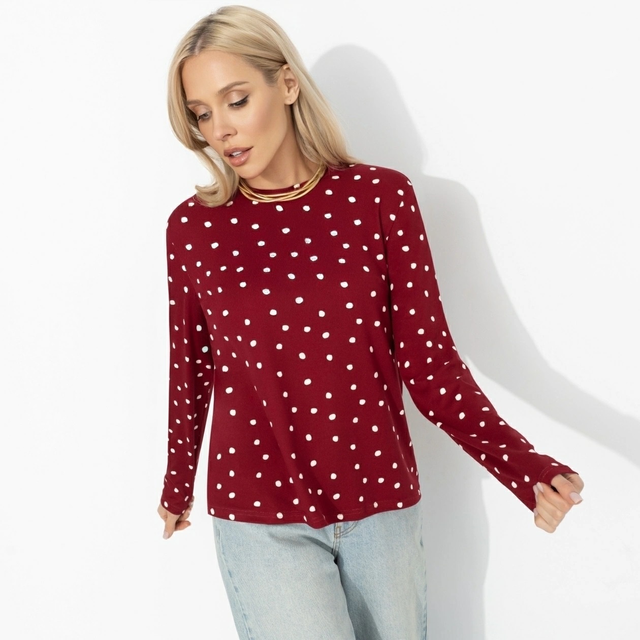 Лонгслив трикотажный бордовый Charutti(фото4)