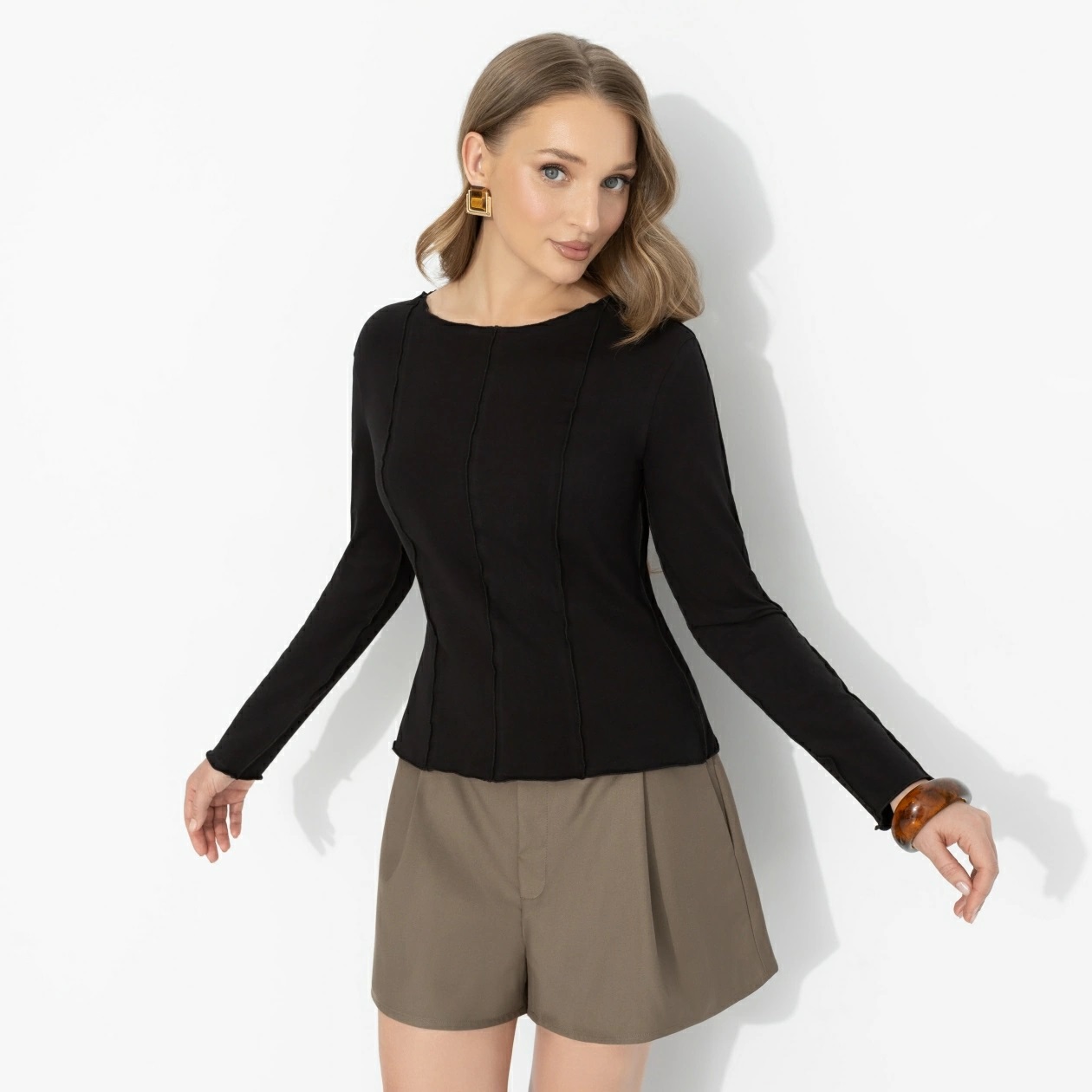 Лонгслив чёрный трикотажный Charutti(фото3)