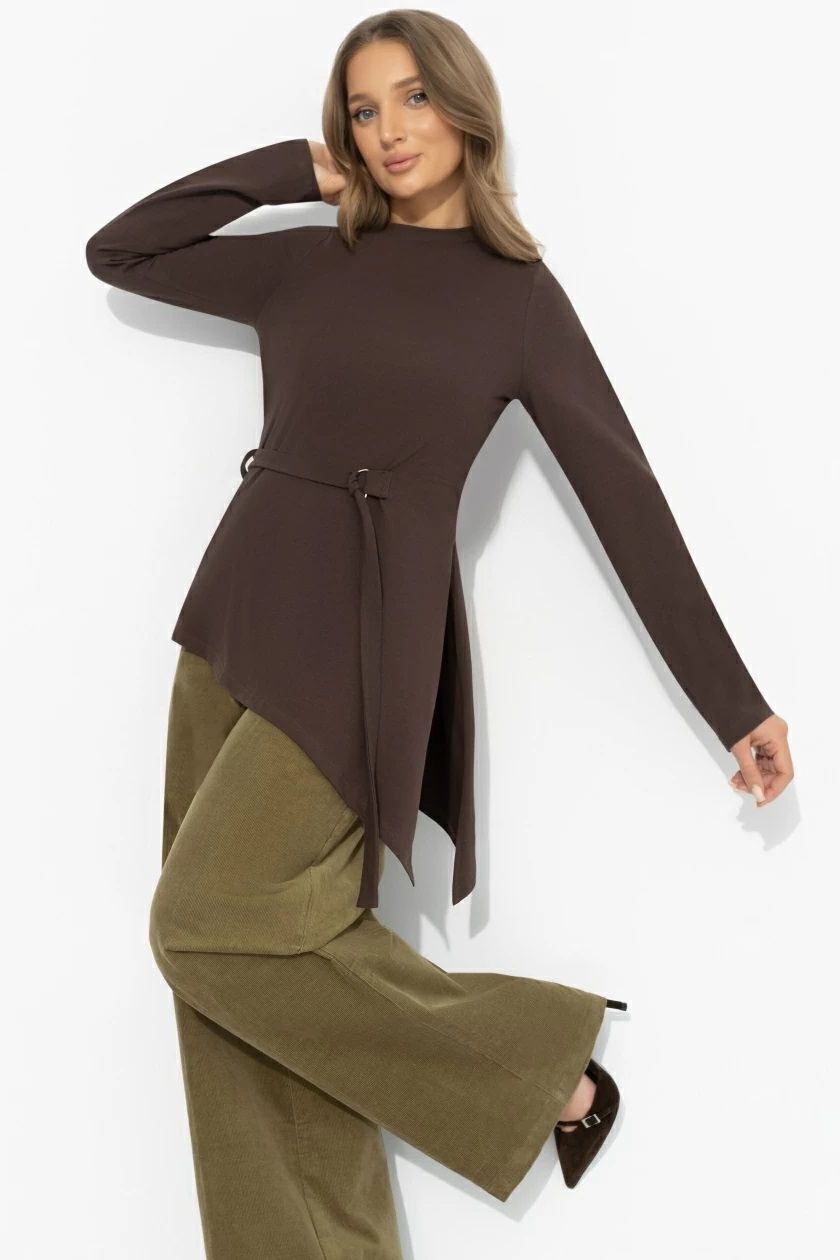 Лонгслив коричневый из хлопка Charutti(фото2)