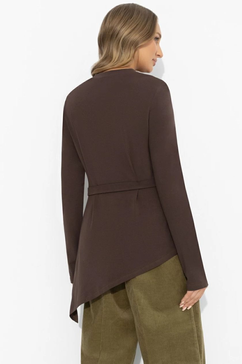 Лонгслив коричневый из хлопка Charutti(фото6)