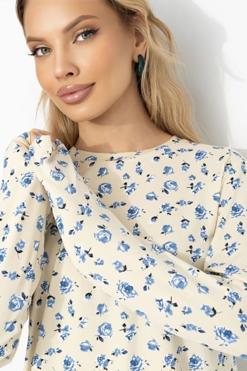 Лонгслив трикотажный с цветочным принтом Charutti(фото4)