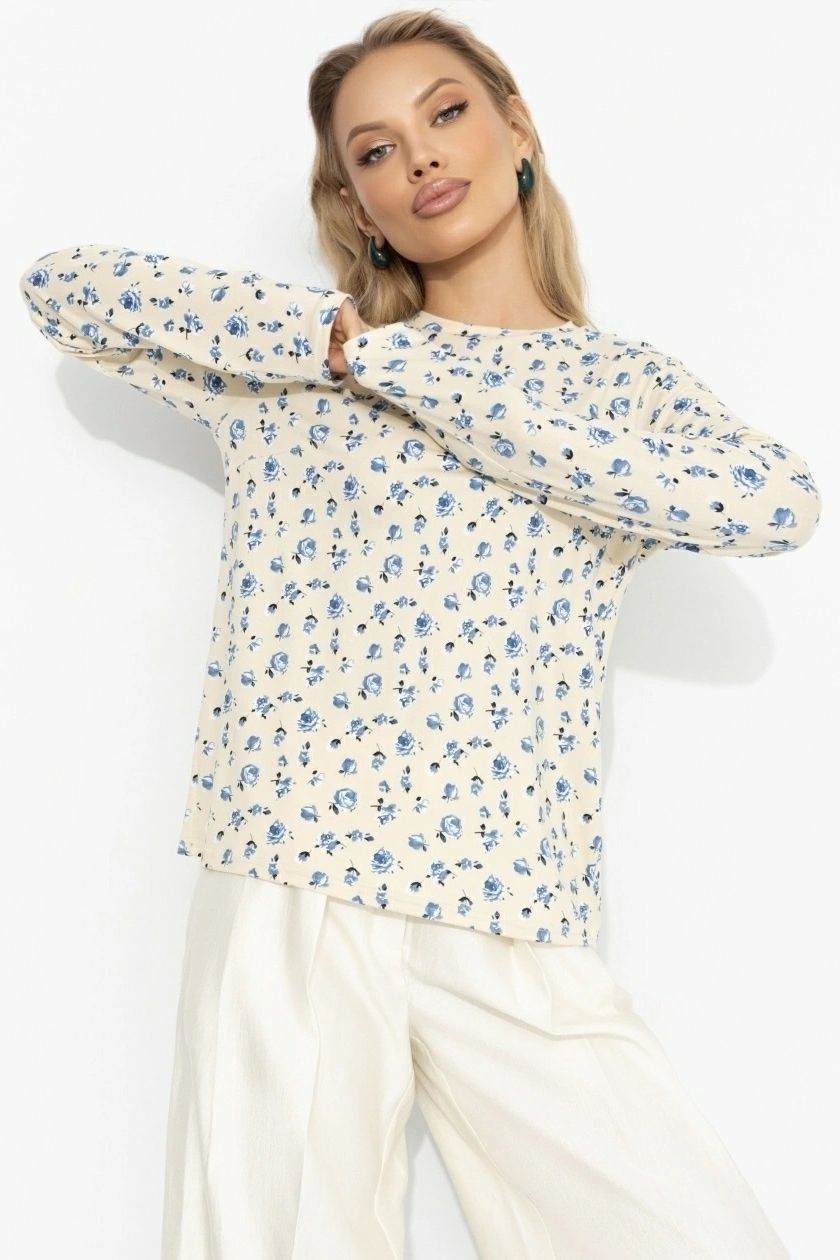 Лонгслив трикотажный с цветочным принтом Charutti(фото3)