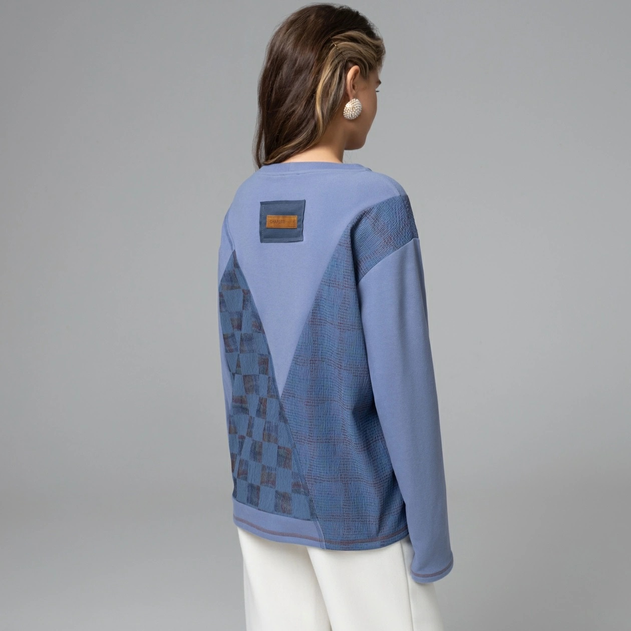 Лонгслив уютный голубого цвета Charutti(фото5)