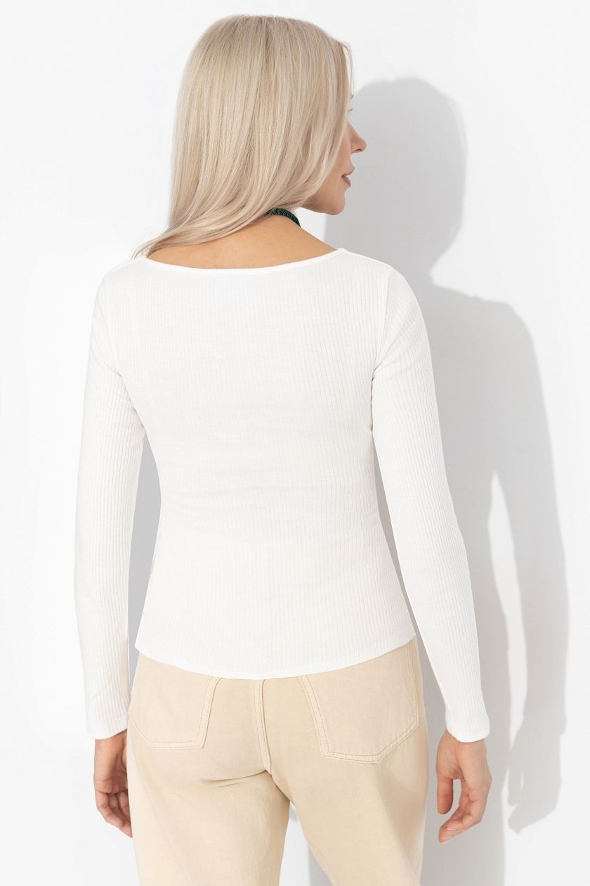 Лонгслив белый в рубчик Charutti(фото5)