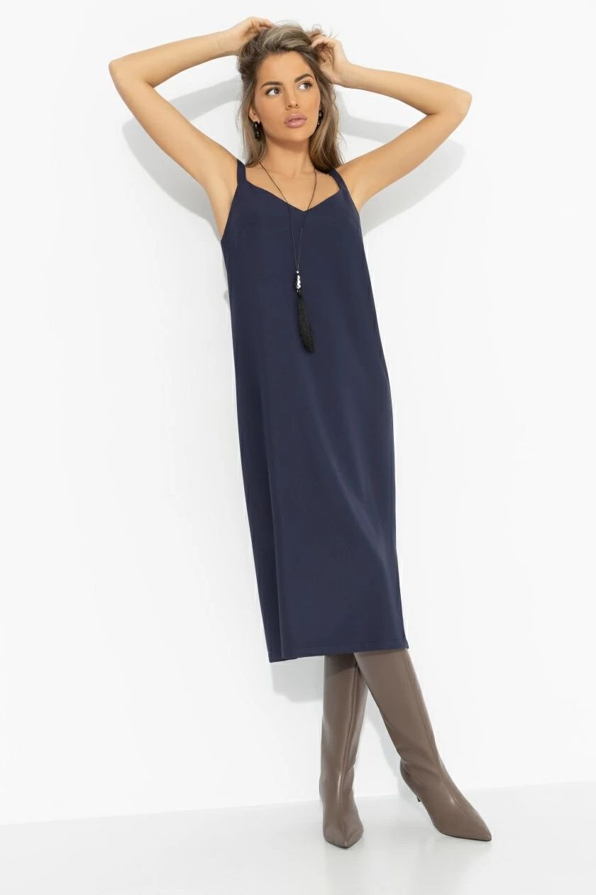 Сарафан синий с разрезами Charutti(фото6)