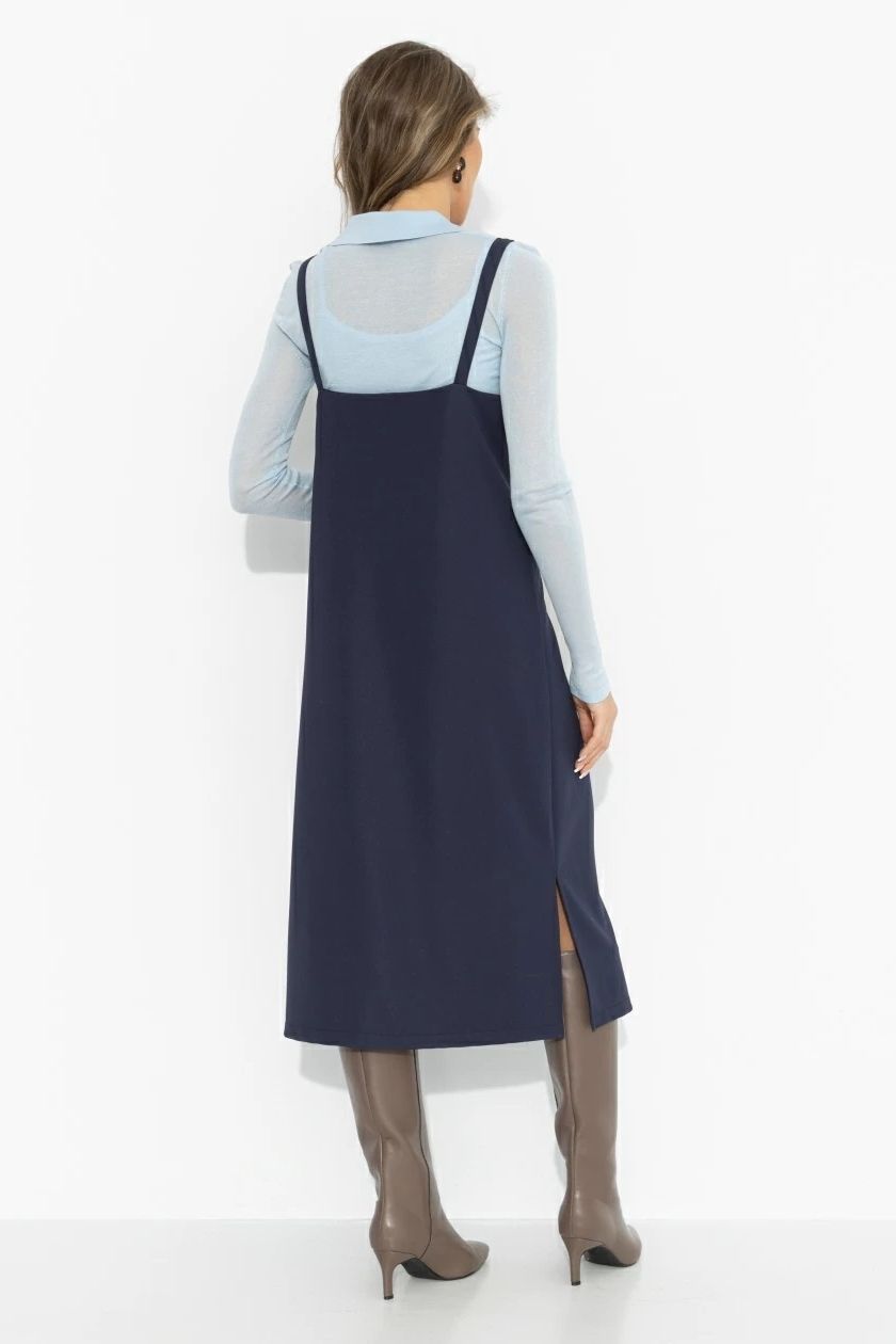 Сарафан синий с разрезами Charutti(фото8)