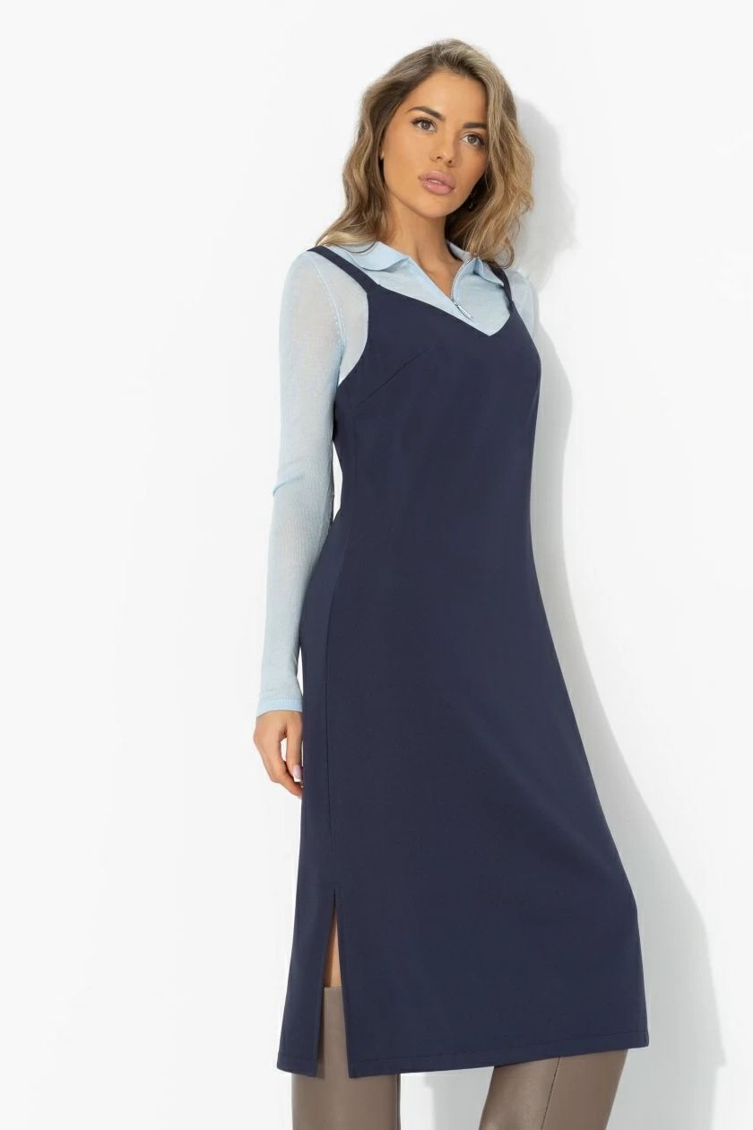 Сарафан синий с разрезами Charutti(фото2)