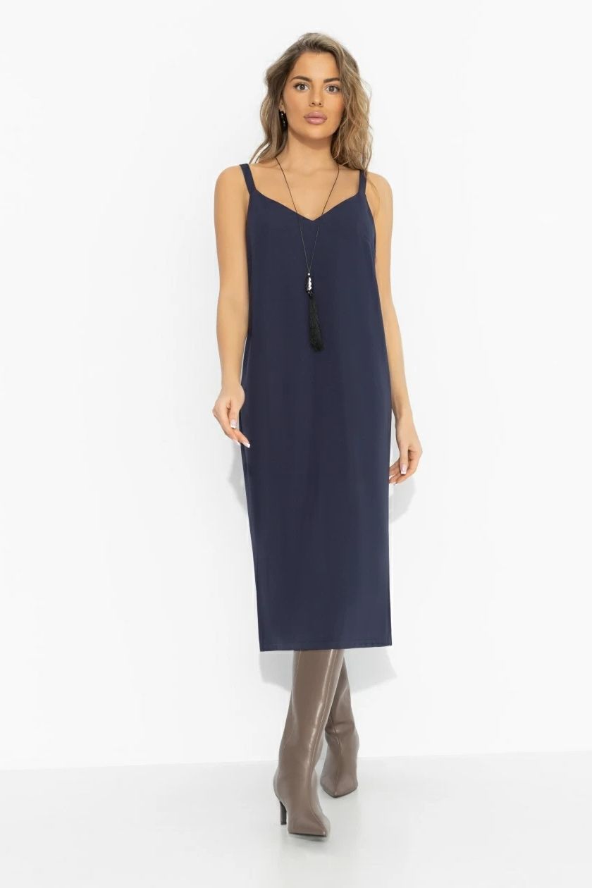 Сарафан синий с разрезами Charutti(фото4)