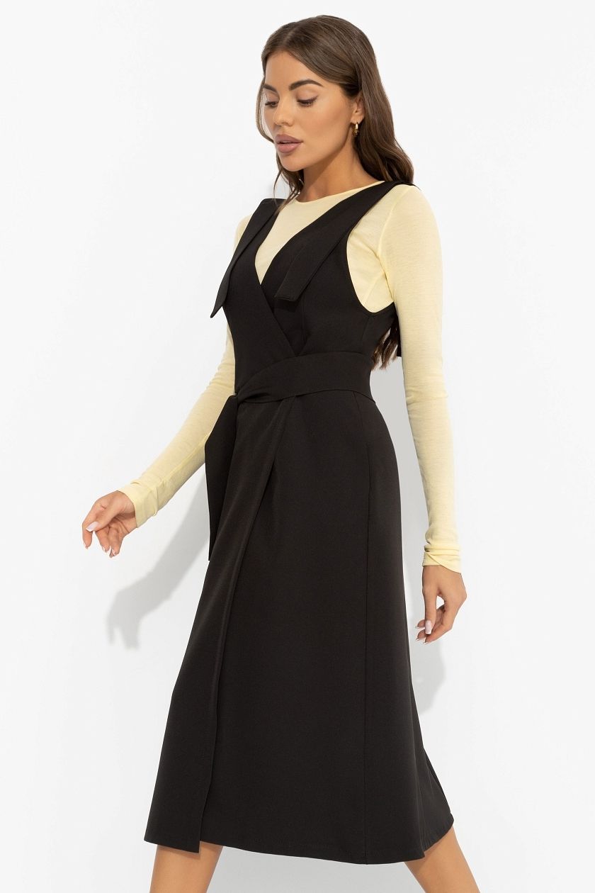 Сарафан чёрный на запах Charutti(фото6)