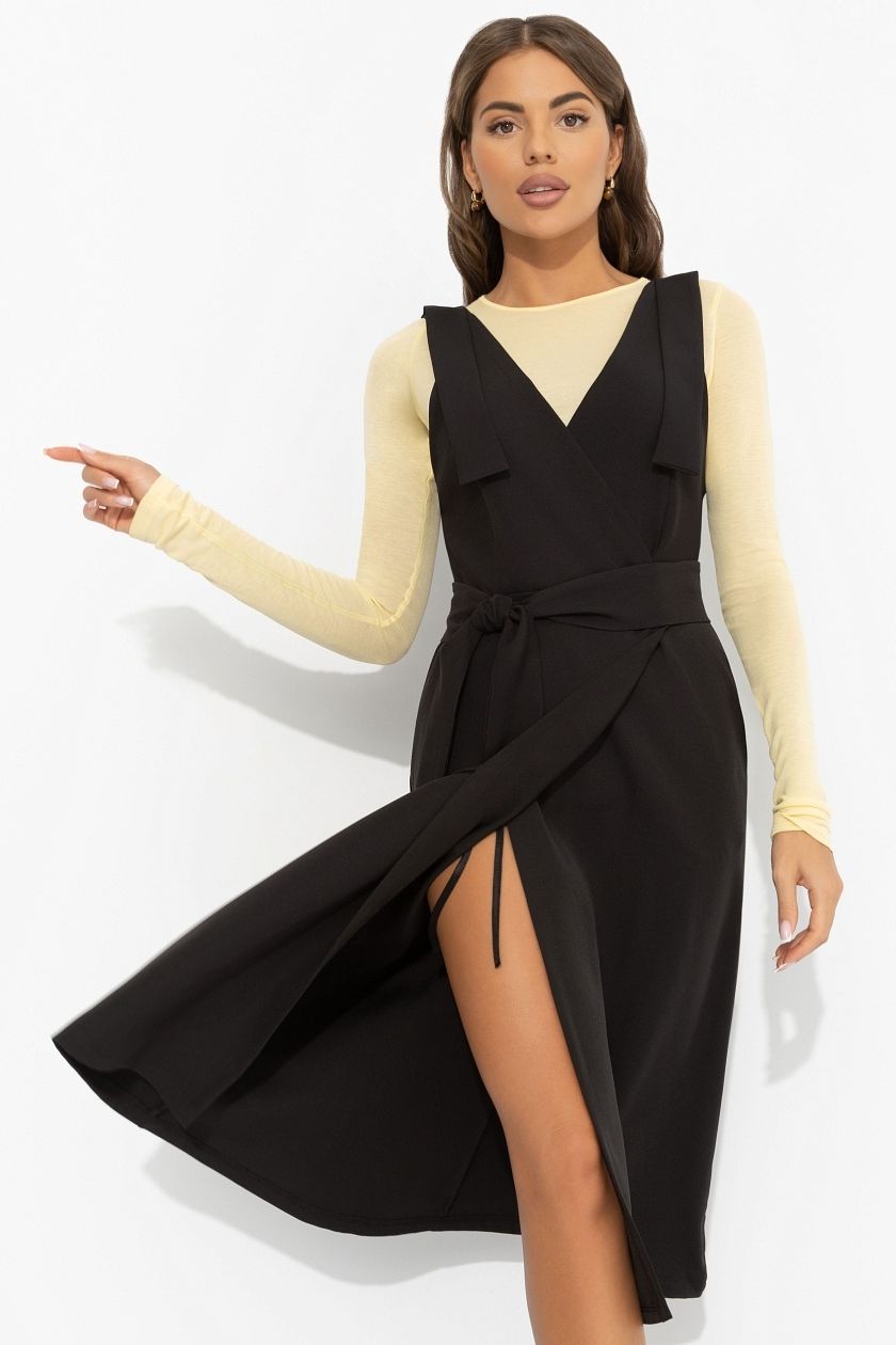 Сарафан чёрный на запах Charutti(фото3)