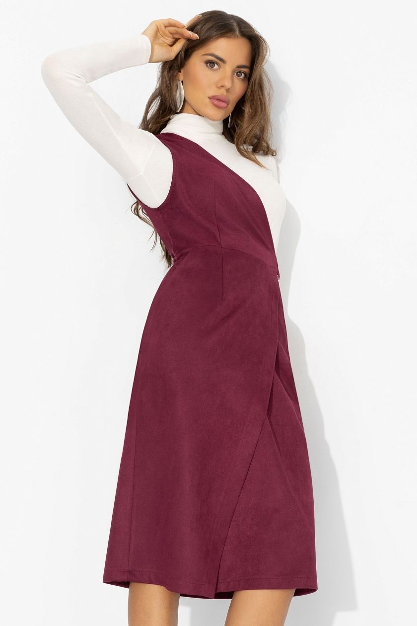 Сарафан замшевый бордового цвета Charutti(фото8)