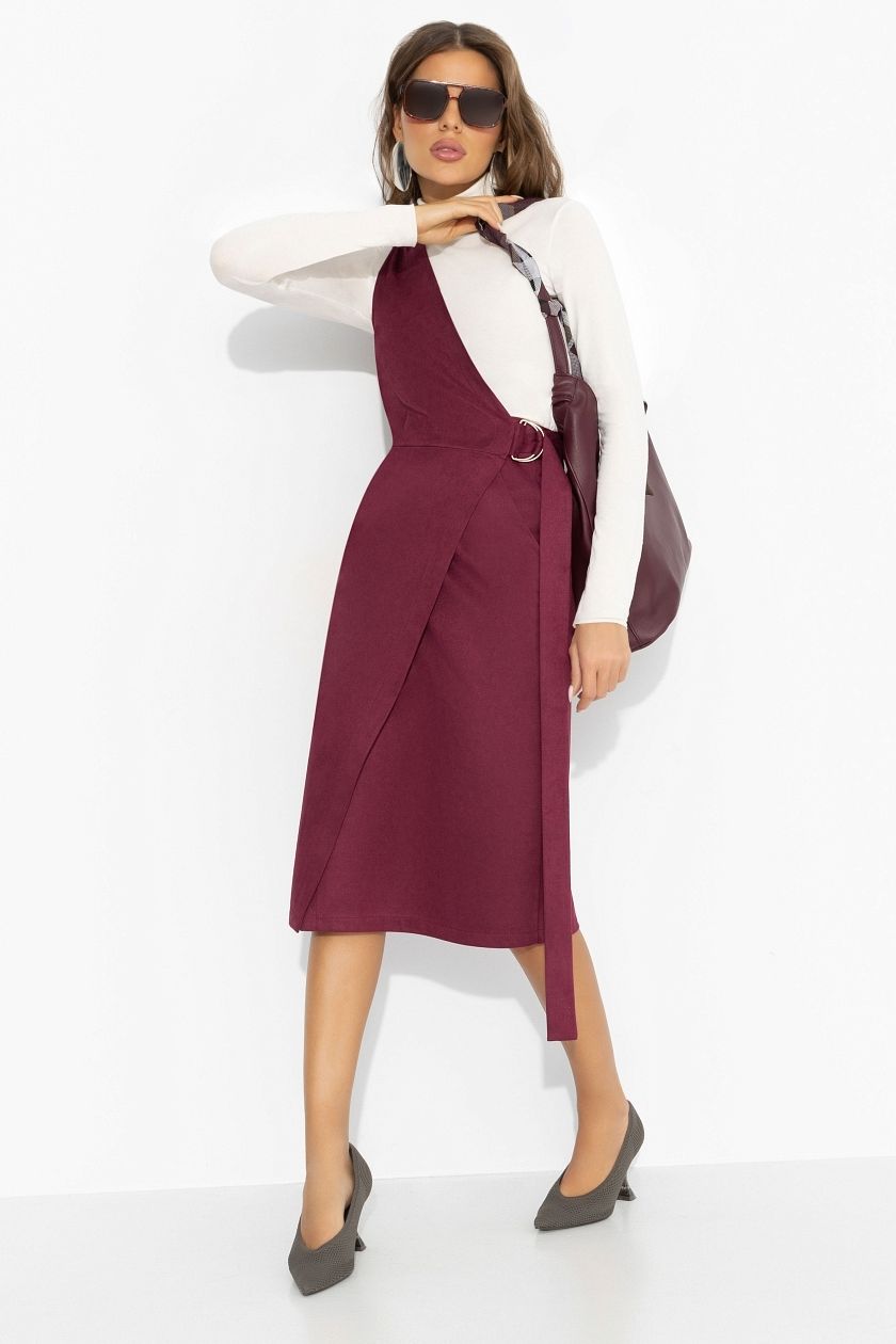 Сарафан замшевый бордового цвета Charutti(фото3)