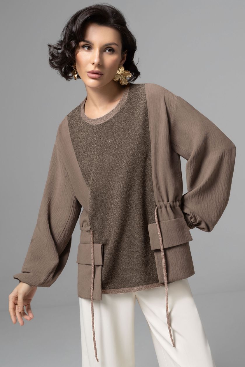 Свитшот комбинированный коричневый Charutti