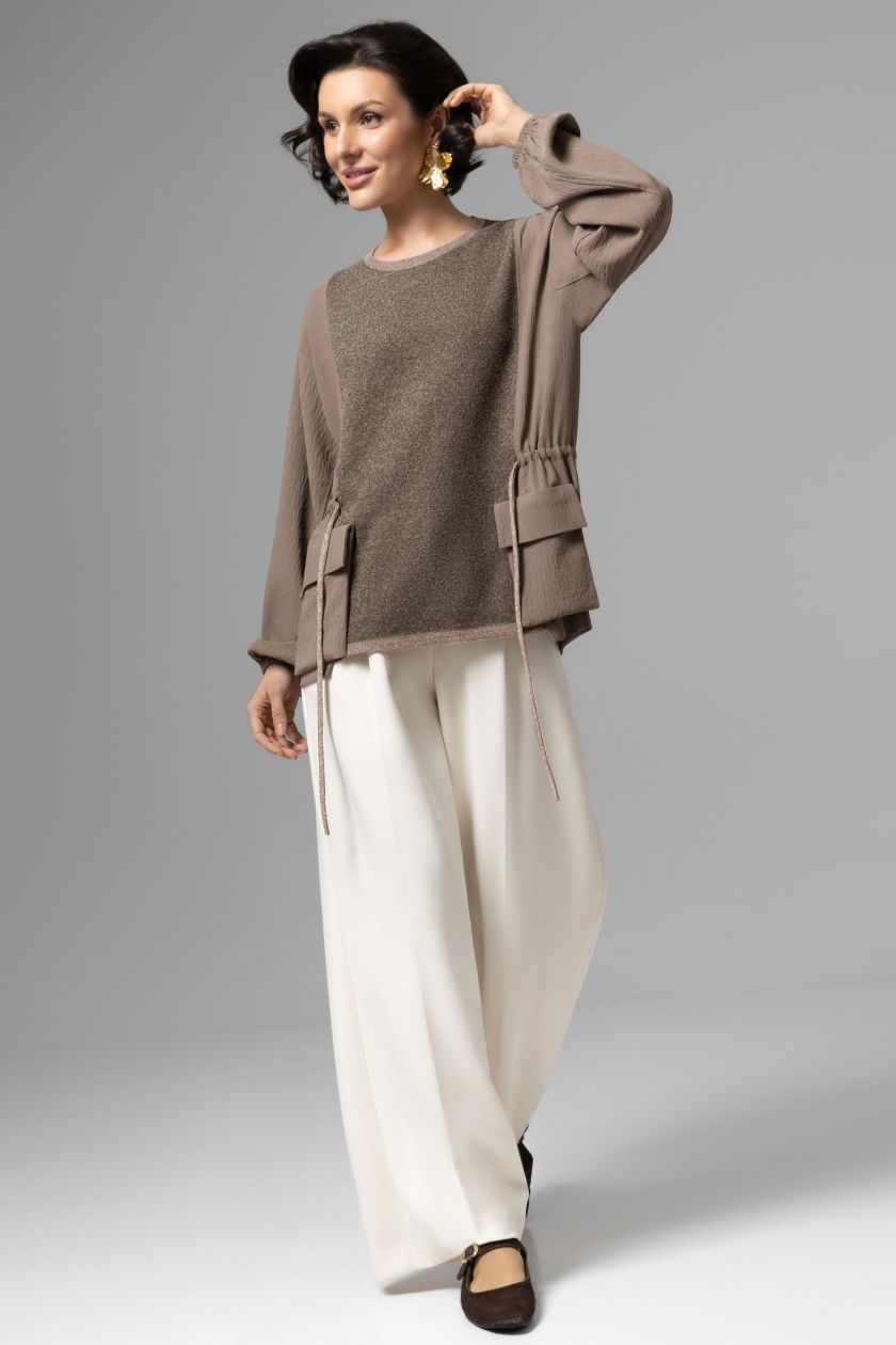 Свитшот комбинированный коричневый Charutti(фото2)