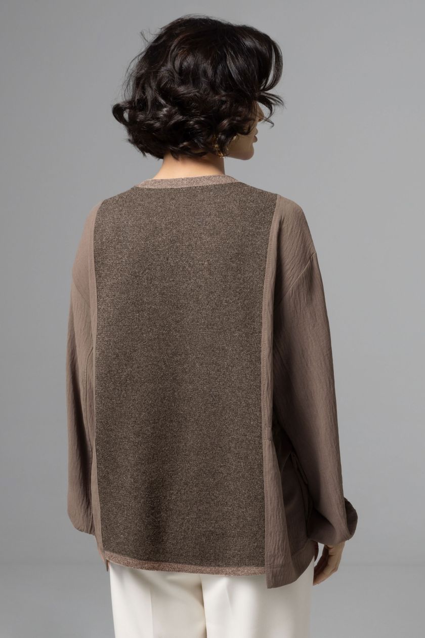 Свитшот комбинированный коричневый Charutti(фото6)