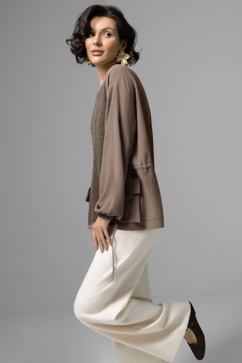 Свитшот комбинированный коричневый Charutti(фото5)