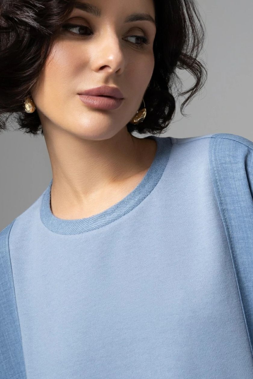 Свитшот комбинированный голубой Charutti(фото4)