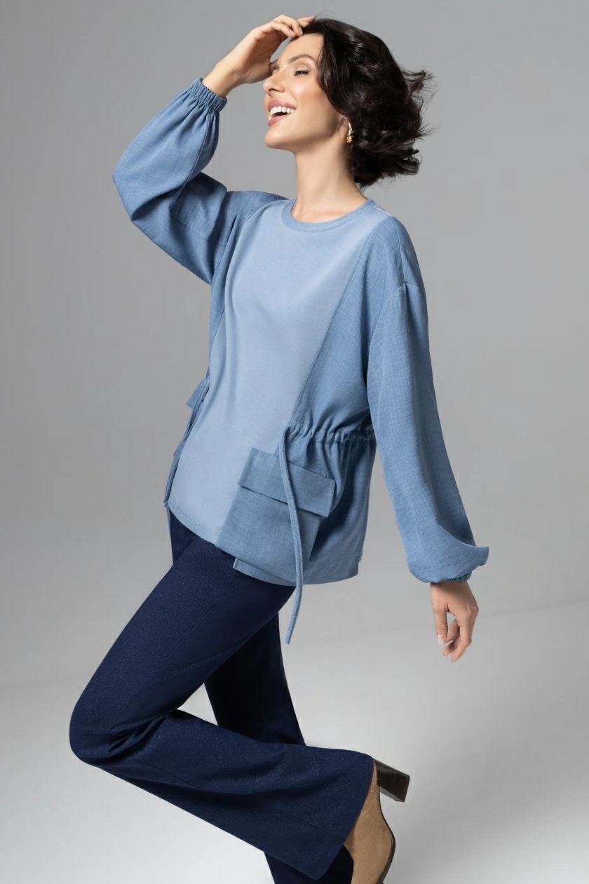 Свитшот комбинированный голубой Charutti(фото6)