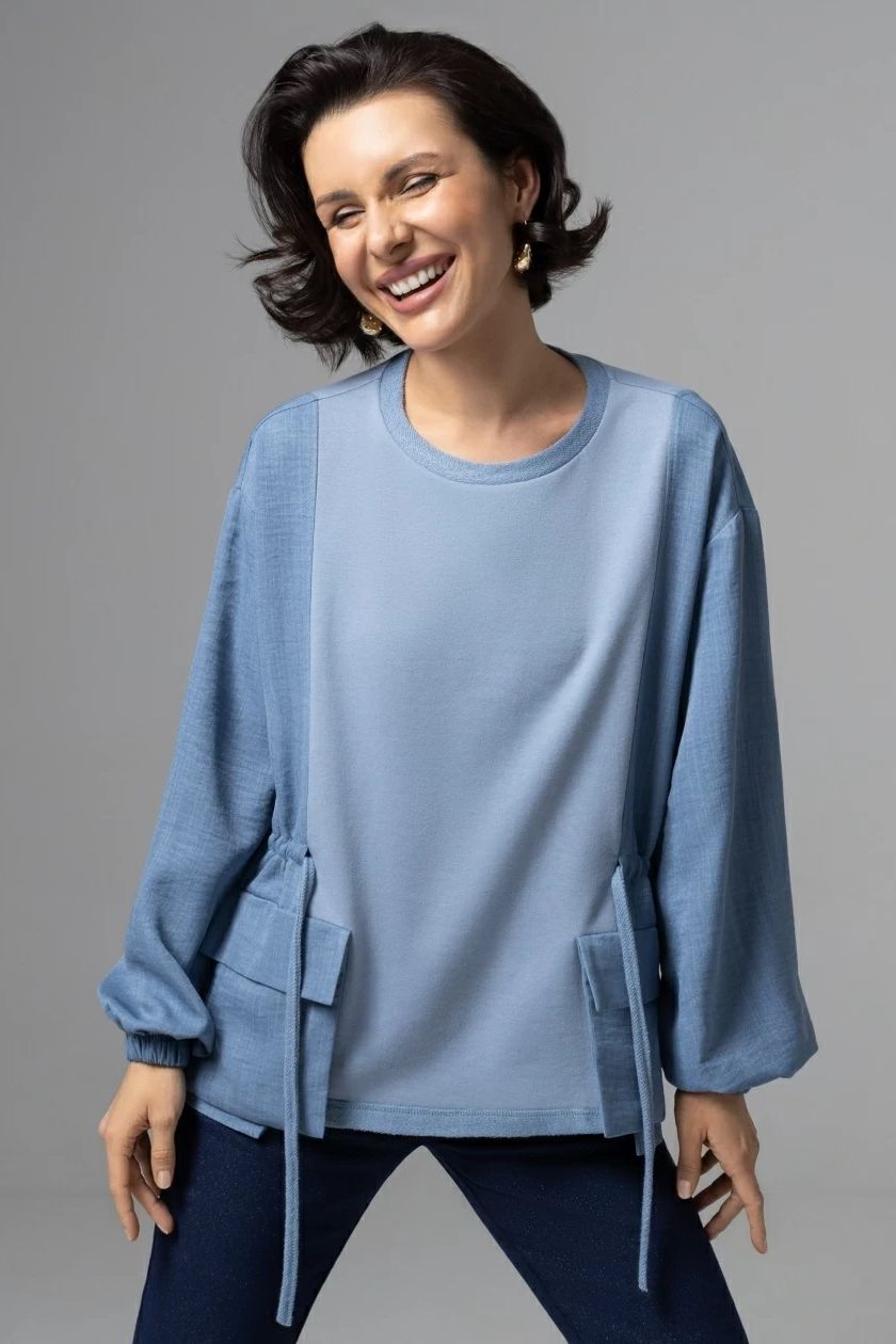 Свитшот комбинированный голубой Charutti(фото3)