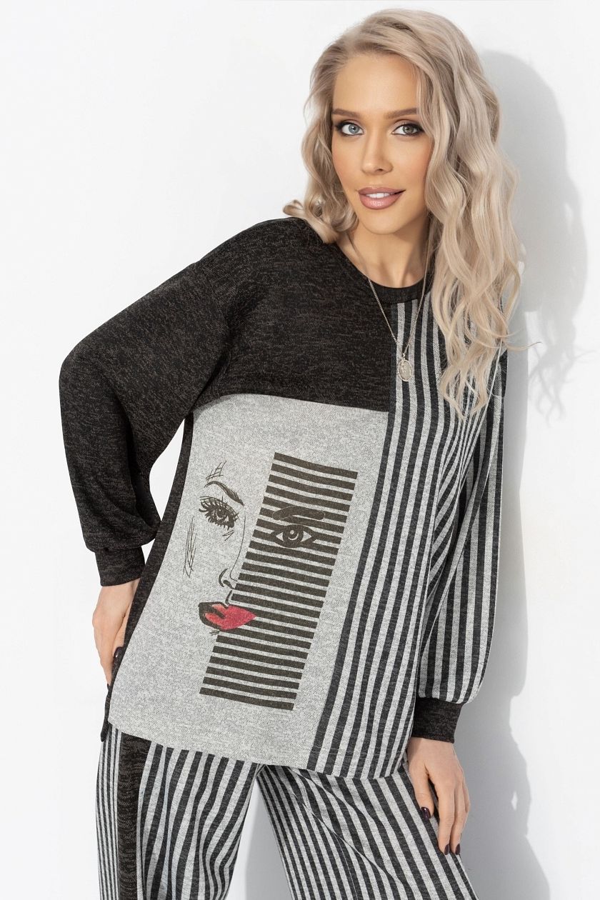 Свитшот в полоску для дома Charutti(фото6)