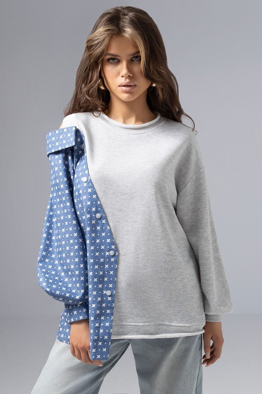 Свитшот комбинированный трикотажный Charutti(фото3)