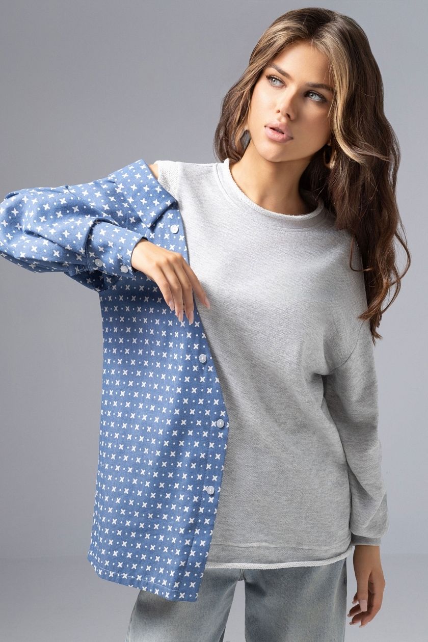 Свитшот комбинированный трикотажный Charutti(фото4)