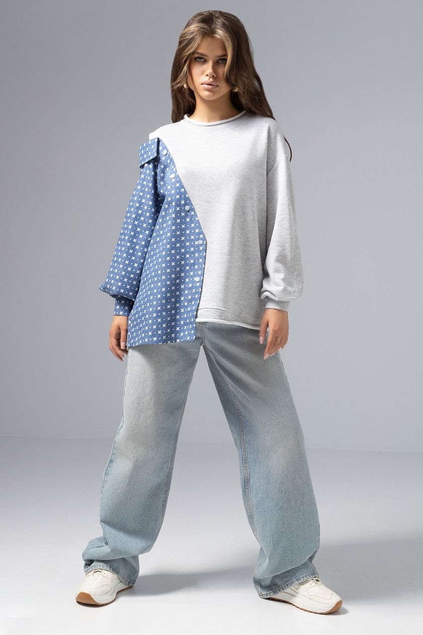 Свитшот комбинированный трикотажный Charutti(фото2)