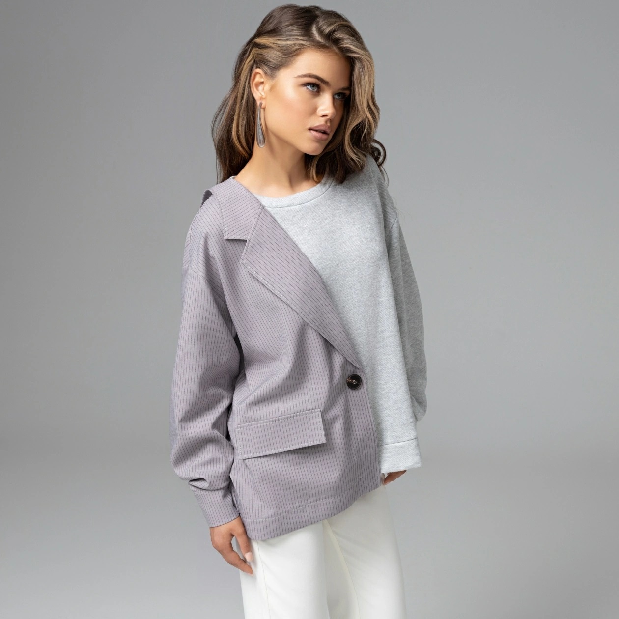 Свитшот комбинированный серый Charutti(фото3)