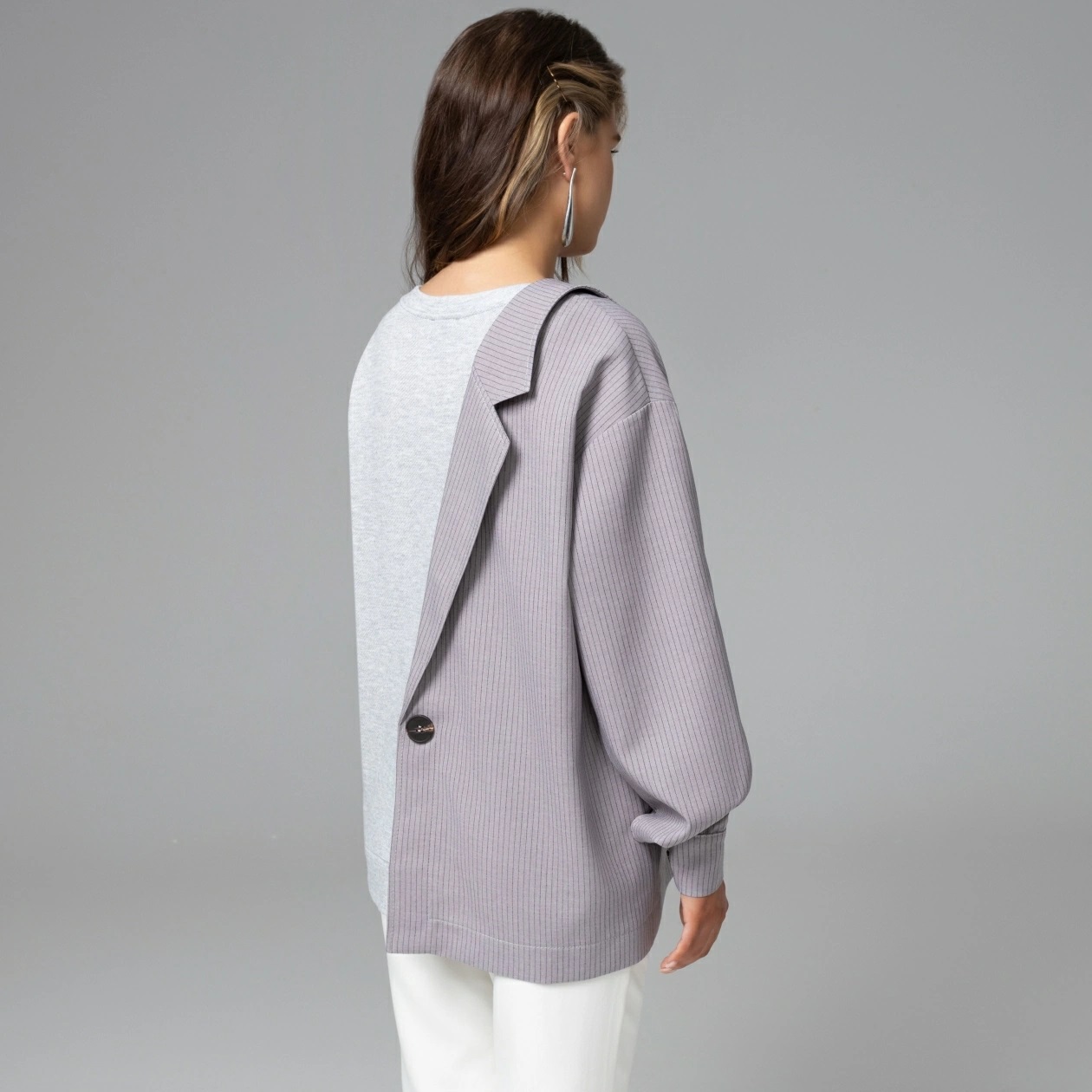 Свитшот комбинированный серый Charutti(фото5)